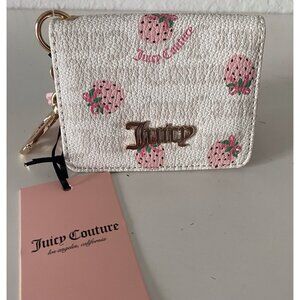 Juicy Couture White Pink Lemonade Berry Sweet Card Case FOB Wallet NEW